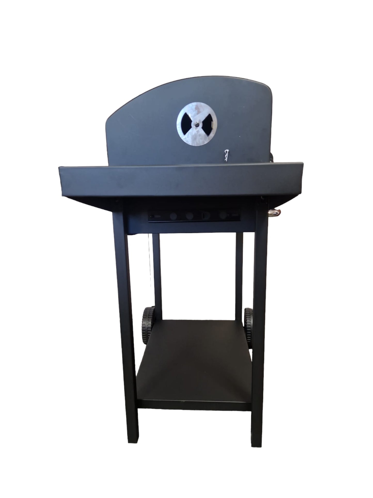 Barbacoa ELECSAN BQ112 de carbón con tapa, parrilla de carbón XXL con ruedas y termómetro y dos estantes, barbacoa grande de carbón para camping y jardín