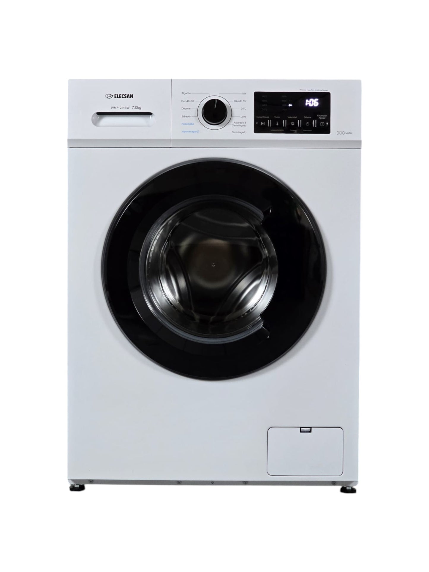 LAVADORA ELECSAN WM712INBW 7KG 1200rpm MOTOR INVERTER COLOR BLANCO