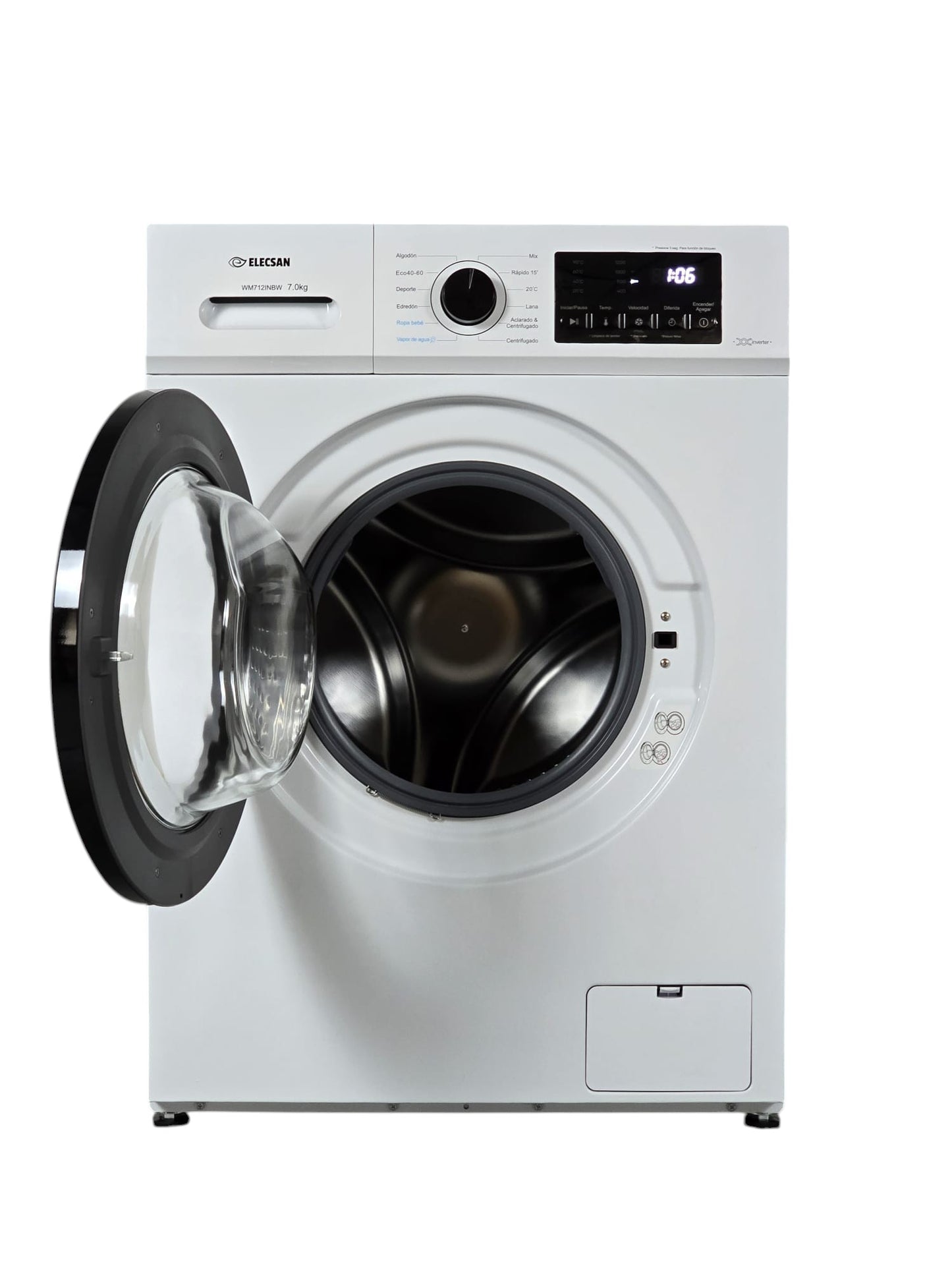 LAVADORA ELECSAN WM712INBW 7KG 1200rpm MOTOR INVERTER COLOR BLANCO