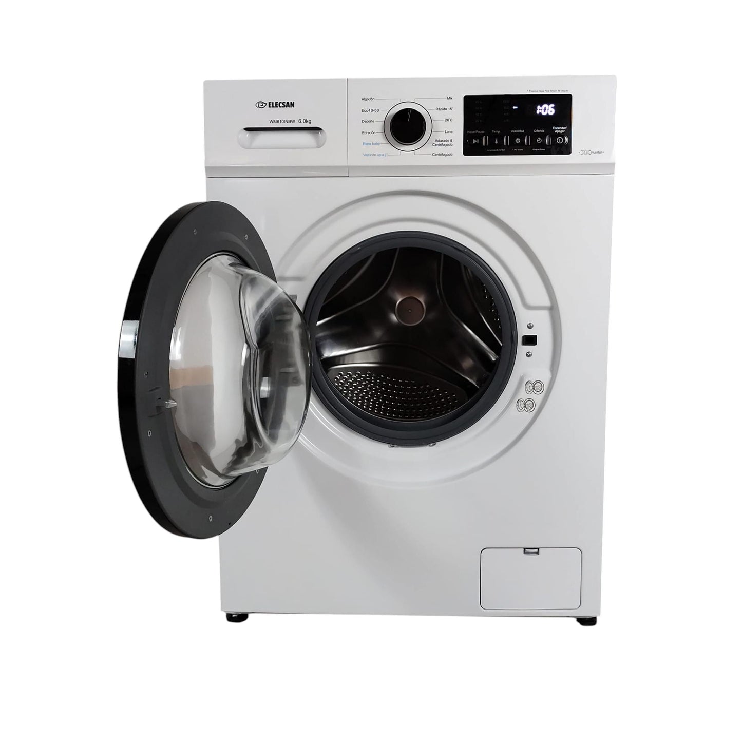 Lavadora Elecsan Wm610Inbw 6Kg 1000Rpm Motor Inverter Color Blanco