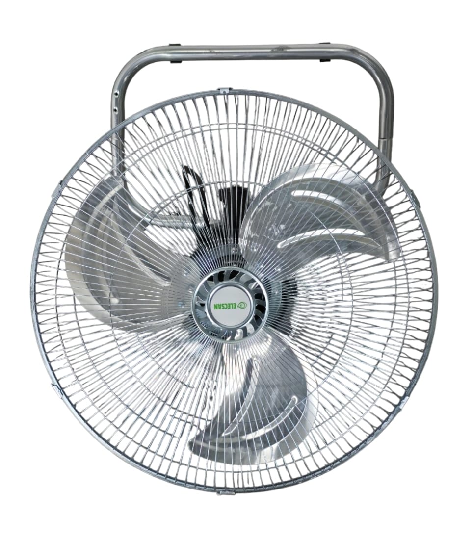 Pack De 2 Ventiladores Industriales 3 En 1 Elecsan, 50Cm - 18 Pulgadas, Aspas De Aluminio , 3 Velocidades, Oscilante, Acero Inoxidable,  Bajo Consumo