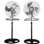 Pack De 2 Ventiladores Industriales 3 En 1 Elecsan, 50Cm - 18 Pulgadas, Aspas De Aluminio , 3 Velocidades, Oscilante, Acero Inoxidable,  Bajo Consumo