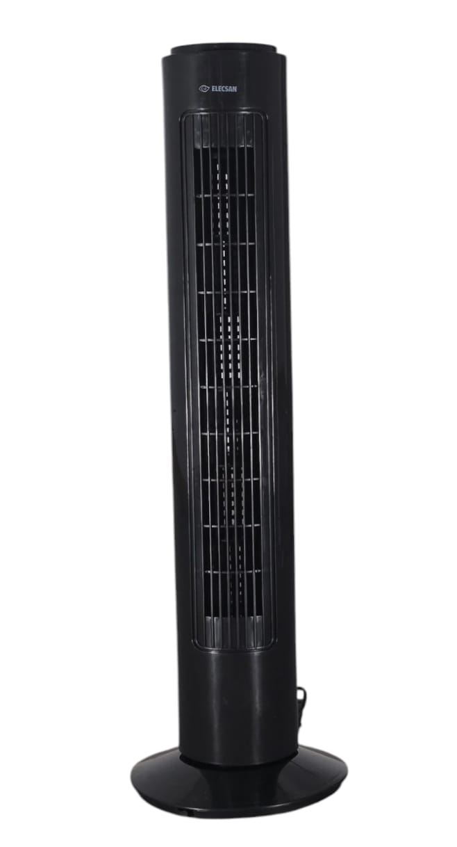 Ventilador De Torre Elecsan Oscilante De 73 Cm De Altura, Color Negro , 3 Velocidades Y 40W De Potencia ( Bajo Consumo )