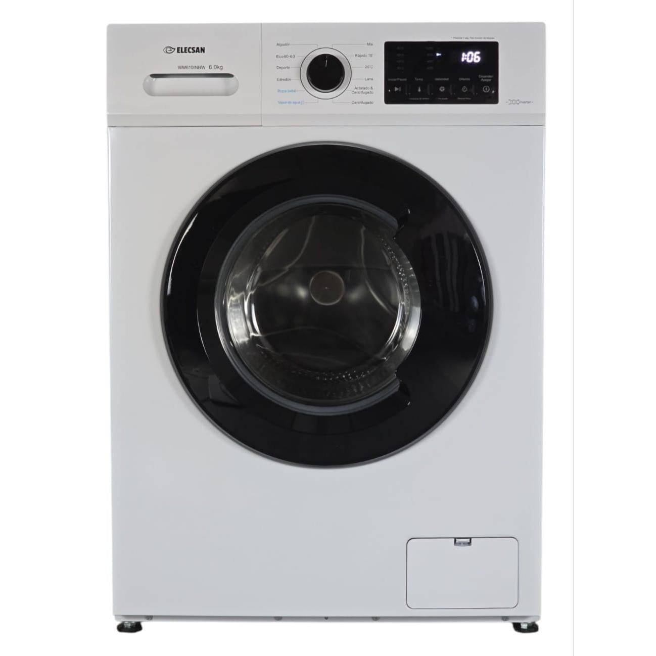 Lavadora Elecsan Wm610Inbw 6Kg 1000Rpm Motor Inverter Color Blanco