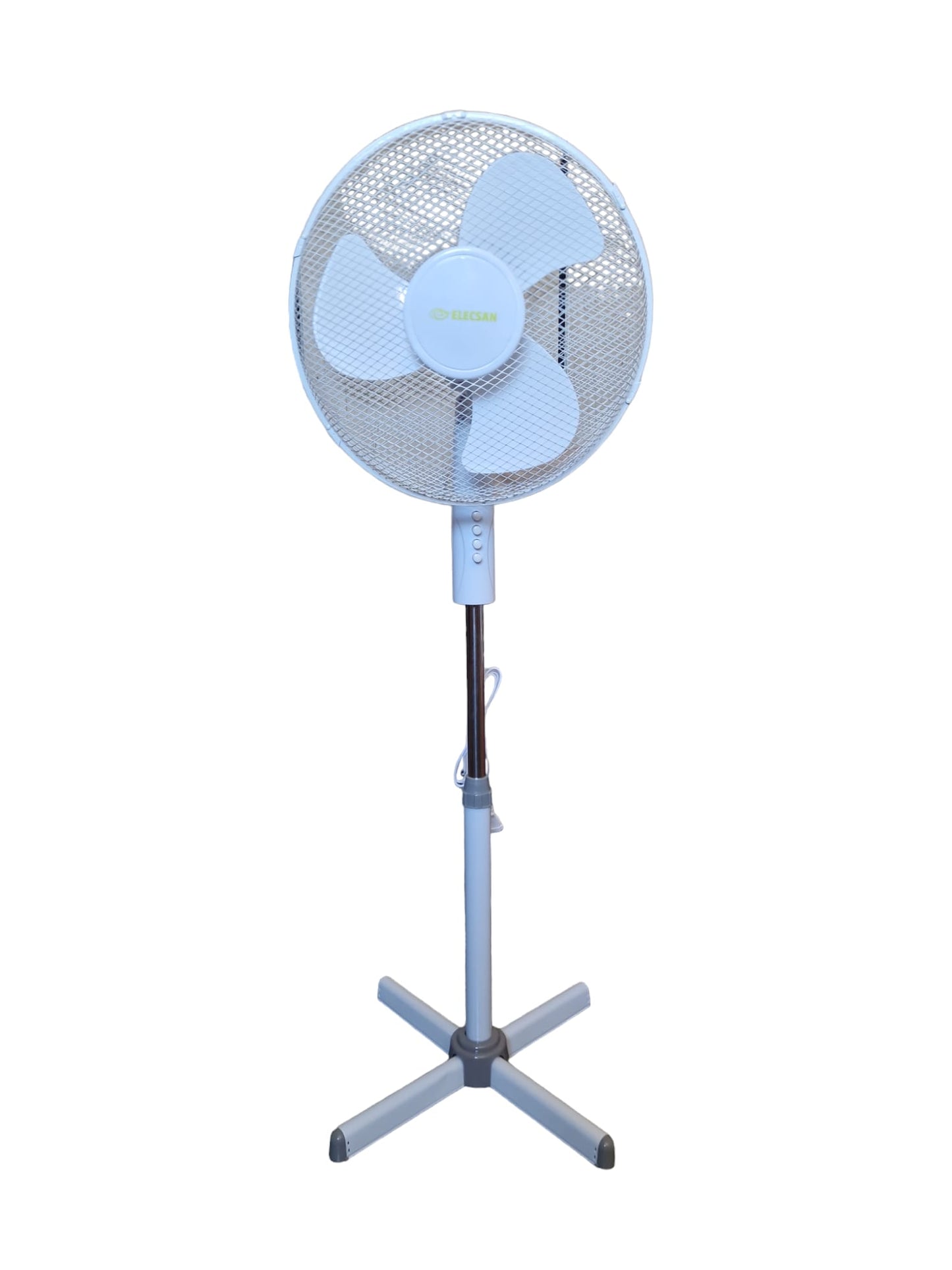 Ventilador De Pie Blanco, ELECSAN 45W Giratorio 16" Pulgadas-40CM Oscilante VE16W - BAJO CONSUMO