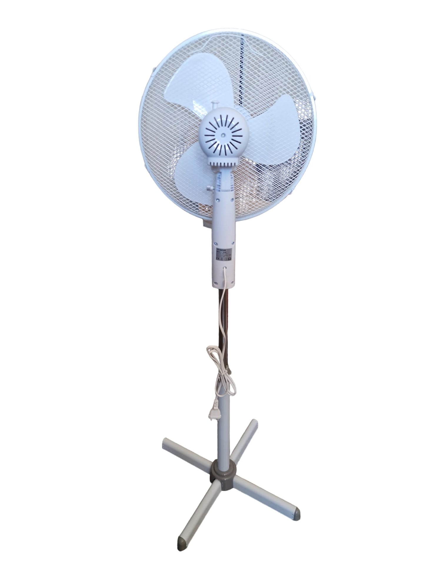 Ventilador De Pie Blanco, ELECSAN 45W Giratorio 16" Pulgadas-40CM Oscilante VE16W - BAJO CONSUMO